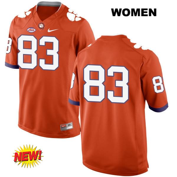 Women's Clemson Tigers #83 Carter Groomes Stitched Orange New Style Authentic Nike No Name NCAA College Football Jersey ZKL6046FB